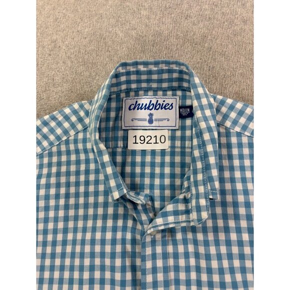 Chubbies Plaid Long Sleeve Button Down Shirt (Men's Medium) Blue - Picture 4 of 13